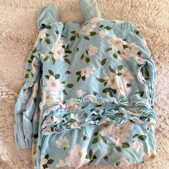 Angel Dear Magnolia Bee Floral Print Zipper Pajama Convertible Size 12-18 Months - Picture 6 of 7